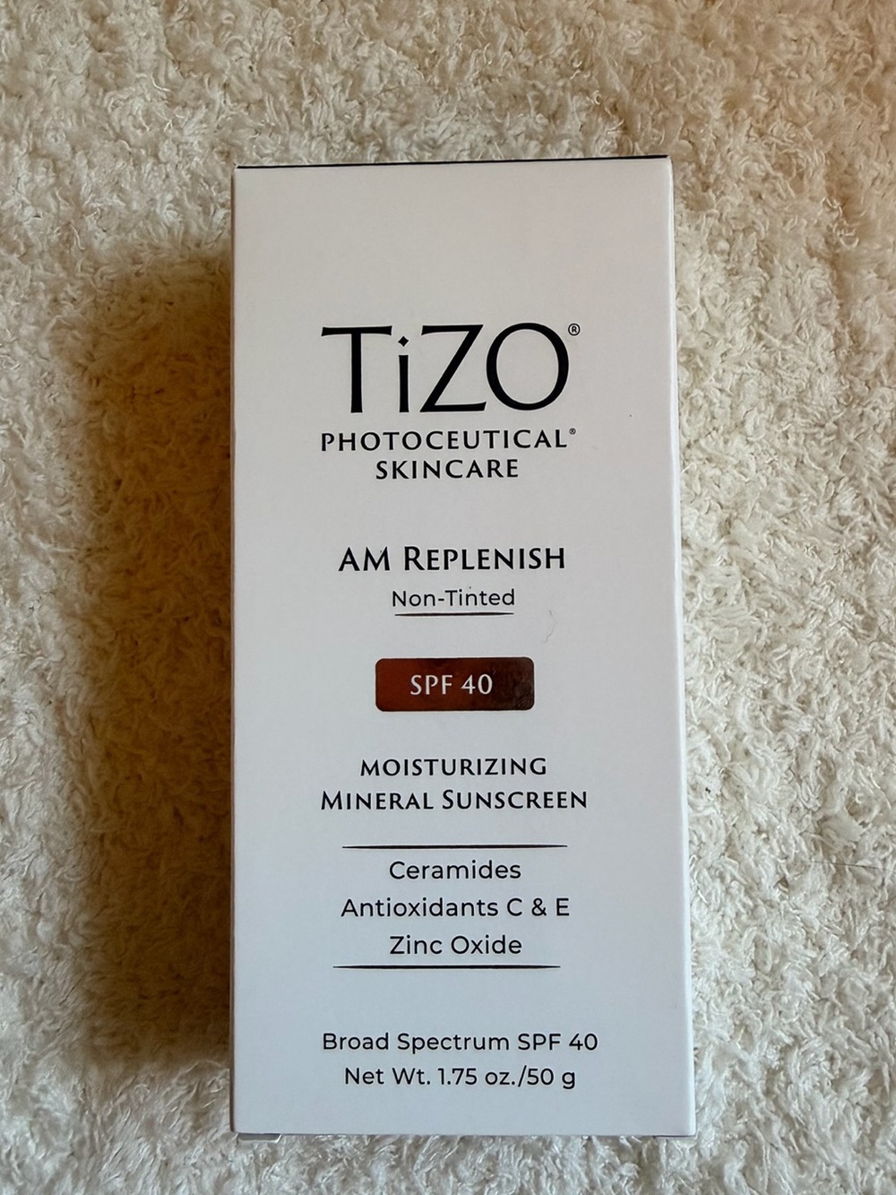 Tizo AM Replenish Non-Tinted SPF 40 Moisturizing Mineral Sunscreen -